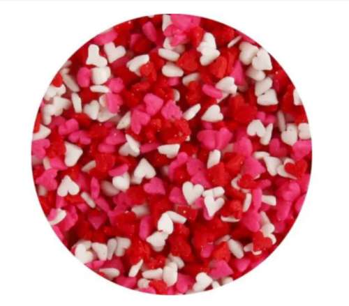 Mini Red/Pink/White Heart Sprinkles - Click Image to Close